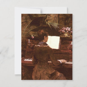 Carte Femme jouant au piano
