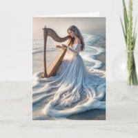 Femme Jouant d'une harpe dans l'eau de mer