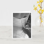 Carte Femme lacer la main robe mariage dos (Fleur jaune)