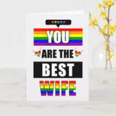 Carte Femme Lesbian Love You Typographie LGBTQ Rainbow (Fleur jaune)