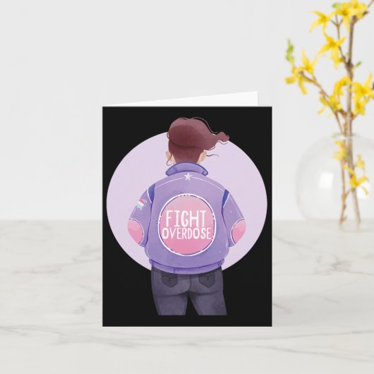 Carte Femme Lutter contre l'overdose violette surdose de (Fleur jaune)