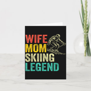 Carte Femme maman légende de ski vintage fête des mères