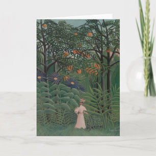 Carte Femme marchant dans une forêt exotique, Henri Rous