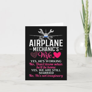 Carte Femme mécanicienne d'avion épouse maintenance d'av