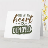 Carte Femme militaire La moitié de mon coeur est déployé (Fleur jaune)