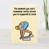 Carte Femme nageuse compétitive pour son drôle d'anniver (Devant)