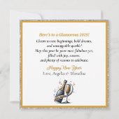 Carte Femme Noire Glamour Faisant Saute une Bouteille de (Dos)