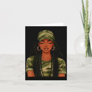Carte Femme noire imperturbable Locs Camo Fille Femmes a