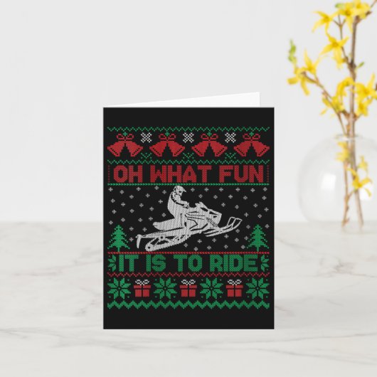 Carte Femme Oh quel plaisir de faire du scooter des neig (Fleur jaune)