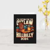 Carte Femme Outlaw Hillbilly Vintage 2024 Élection Améri (Fleur jaune)