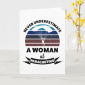 Carte Femme Parachutant Drôle Épouse Cadeau Drôle (Fleur jaune)