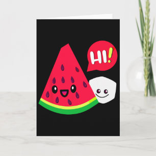 Carte Femme Pastèque Sucre Salut Drôle Dire Bonjour Été