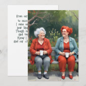 Carte femme plus âgée Miss You, meilleure amie per (Devant / Derrière)