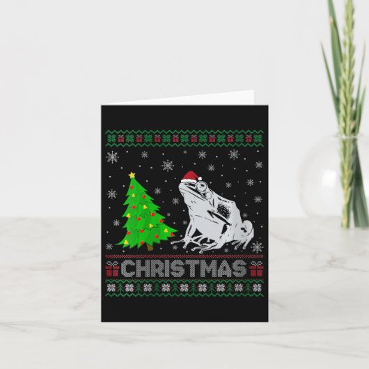 Carte Femme Poison Dart Frog Xmas Arbre Éclairage Laide (Devant)