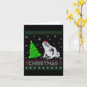 Carte Femme Poison Dart Frog Xmas Arbre Éclairage Laide (Fleur jaune)