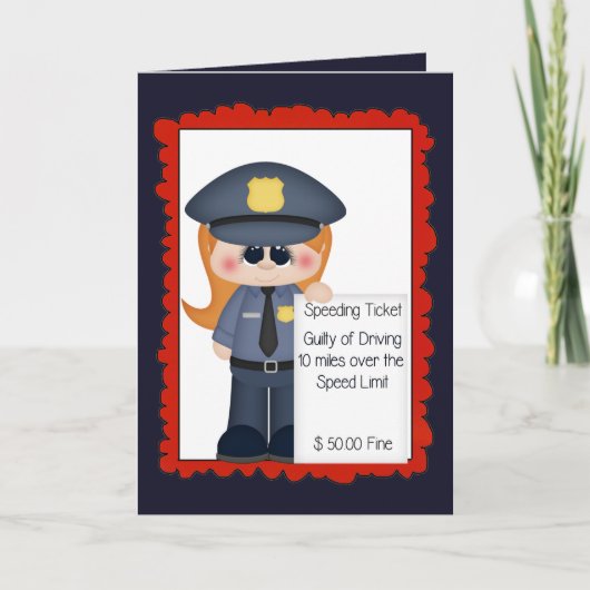 Carte Femme police circulation flic accueil ajouter mots (Devant)