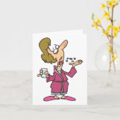 Carte Femme prenant des pilules (Fleur jaune)