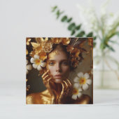 Carte Femme Préraphaélite Dorée 3 (Debout devant)