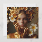 Carte Femme Préraphaélite Dorée 3 (Devant)