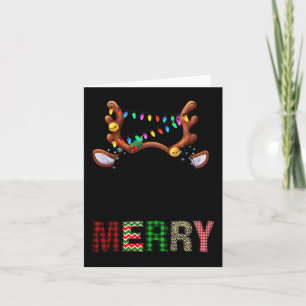 Carte Femme pyjama léopard joyeux chignon décoiffé Noël