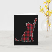 Carte Femme Red Buffalo Plaid Chat Matching Famille Chri (Fleur jaune)