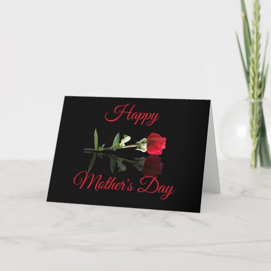 Carte Femme Red Rose Joyeuse fête des mères du mari (Devant)