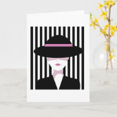 Carte Femme rétro chic (Fleur jaune)