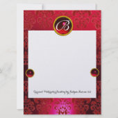 Carte FEMME ROMANTIQUE AVEC PLUME DE PAON ÉTOILÉE, Rouge (Dos)