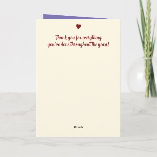 Carte Femme Ruby 40e anniversaire violet (Dos)