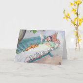 Carte Femme se trouvant sur un banc, 1913 (Fleur jaune)