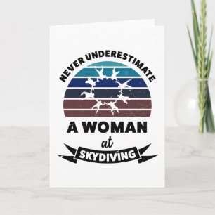 Carte Femme Skydiving Funny Cadeau Mère Femme
