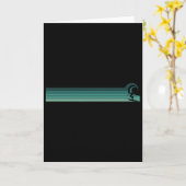 Carte Femme surfeuse rayée attrapant Rrel (Fleur jaune)