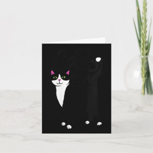 Carte Femme Tuxedo Chat Maman mignonne col V