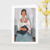 Carte Femme tzigane avec bébé, Modigliani (Fleur jaune)