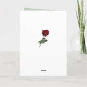 Carte Femme Valentine's Day Rose rouge et coeur (Dos)