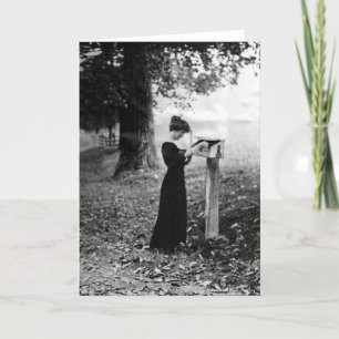 Carte Femme victorienne de boîte aux lettres vintage