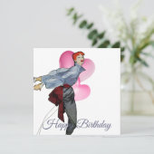 Carte Femme Vintage en blouse gris 1950 (Debout devant)