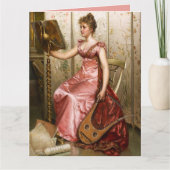 Carte Femme vintage en rose (Devant)