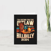Carte Femme Vintage Outlaw Hillbilly 2024 Élection Améri (Devant)