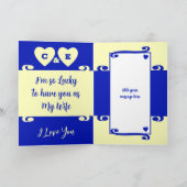 Carte Femme vous aime diamant 60e anniversaire bleu (Intérieur)