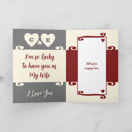 Carte Femme vous aime ruby 40e anniversaire gris (Intérieur)