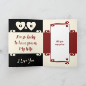 Carte Femme vous aime ruby 40e anniversaire noir (Intérieur)