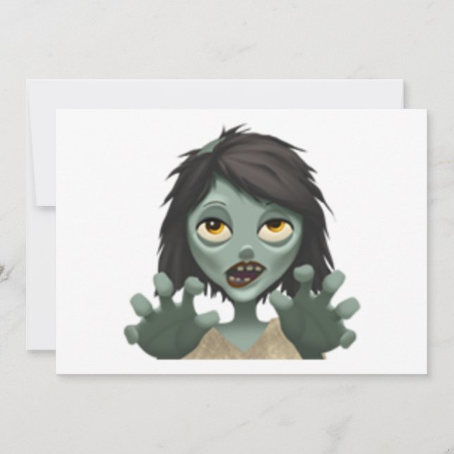 Carte Femme Zombie - Emoji (Devant)