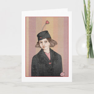 Carte Femmes au Chapeau - la Saint-Valentin