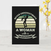 Carte Femmes avec Saxophone Drôle Cadeaux Maman (Fleur jaune)