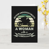 Carte Femmes avec un cadeau drôle de moto Femme (Fleur jaune)