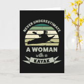 Carte Femmes avec une femme Kayak drôle cadeau (Fleur jaune)