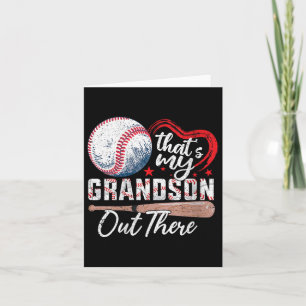Carte Femmes C'est mon petit-fils là-bas Baseball Grand-