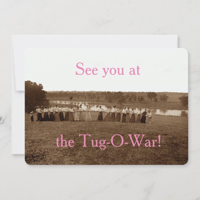 Carte Femmes des années 1890 Tug-O-War Fox River Elgin I (Devant)