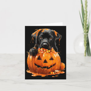 Carte Femmes Mignon Labrador Dégoulinant Citrouille Cand